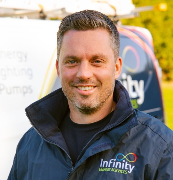 Daniel Hanslip, Managing Director, Infinity Energy Services Daniel Hanslip, Managing Director of Infinity Energy Services, Hampshire solar battery installer