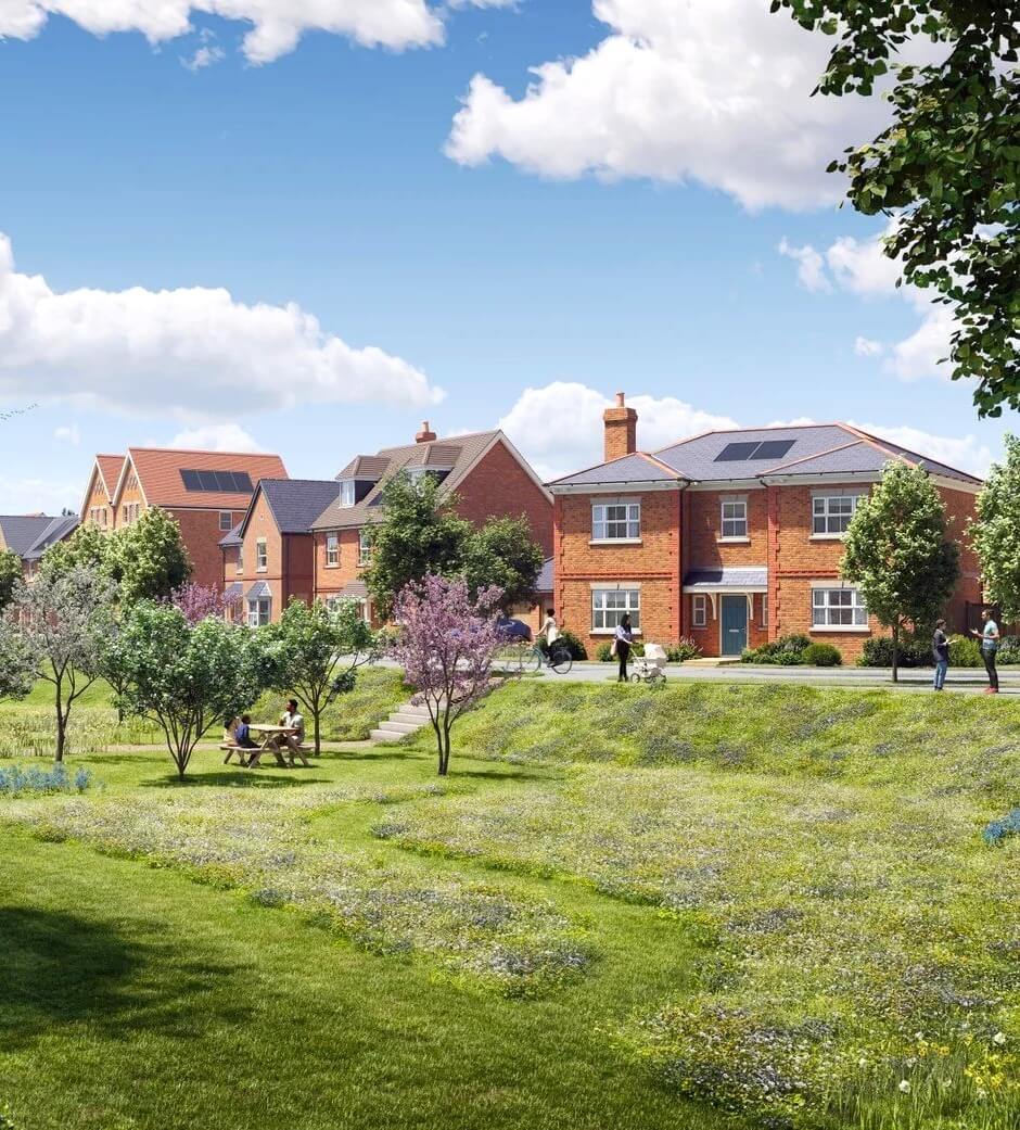 A view of residential properties in Maidenhead, Berkshire, highlighting the town as an excellent location for solar panel installations