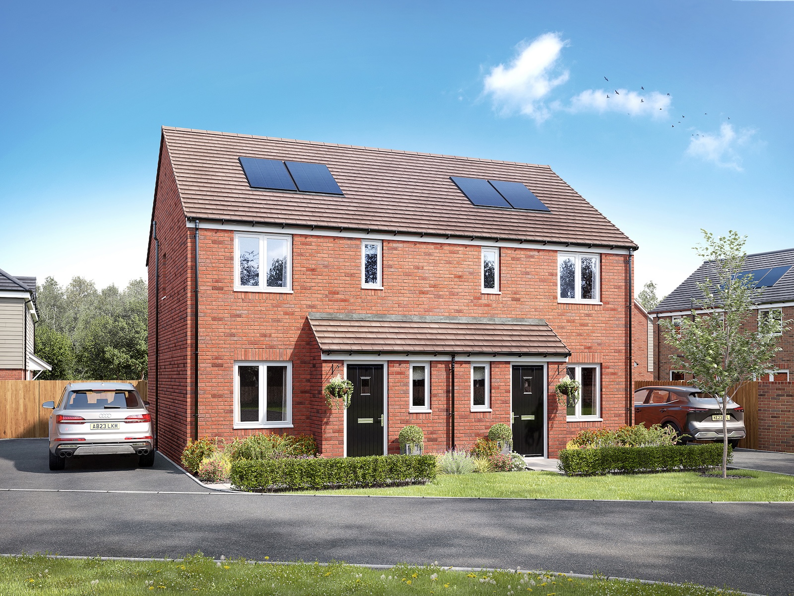 A view of a Thatcham neighbourhood with residential properties, illustrating