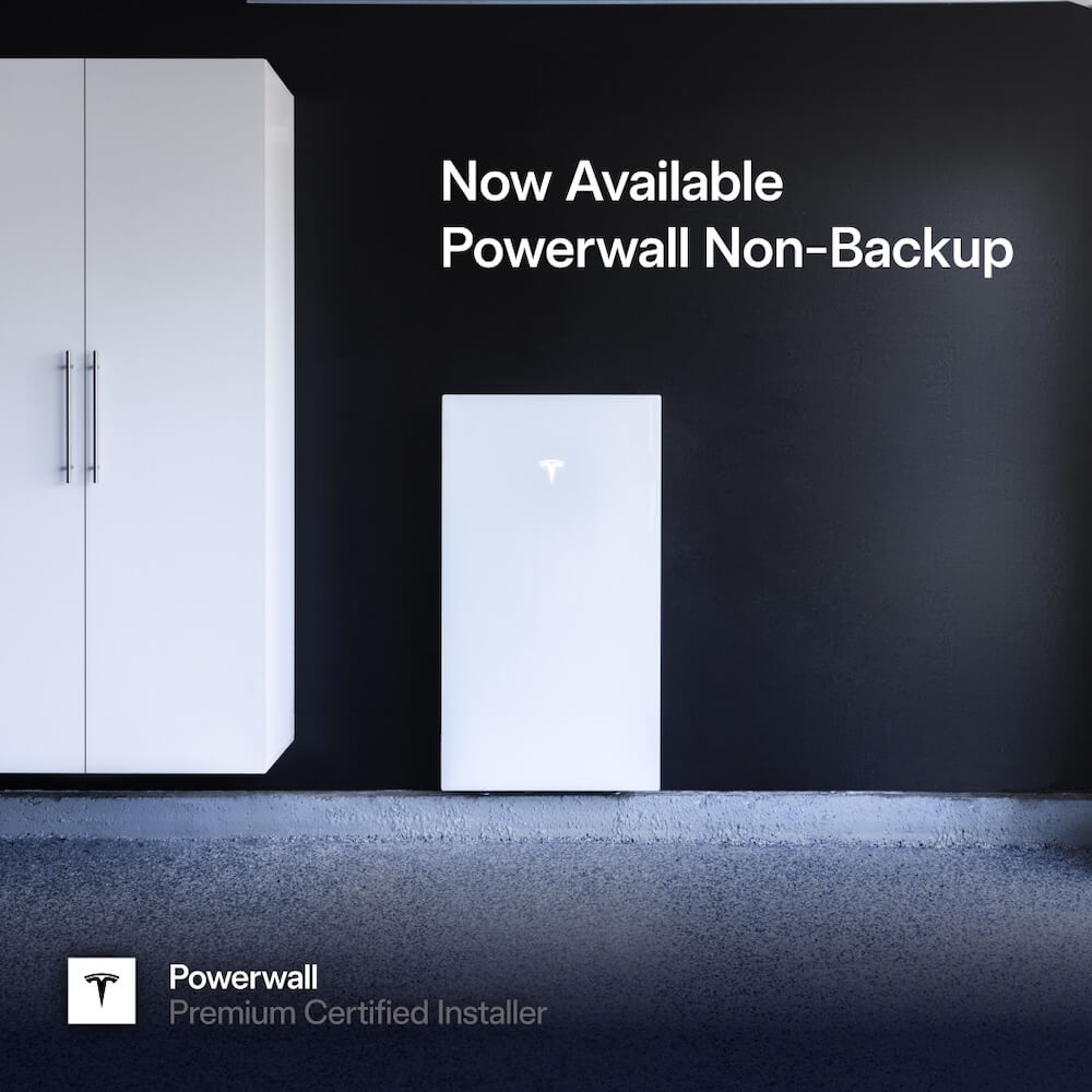 Tesla Powerwall 3 in the new Non-Backup configuration, now available from Premium Certified Installer Infinity Energy Services