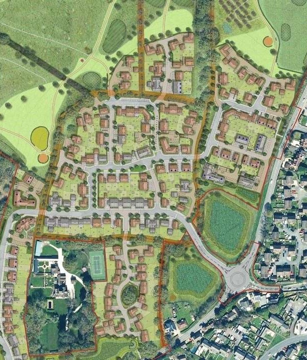 An aerial view of residential properties in Thatcham, Berkshire, highlighting the town as an excellent location for solar panel installations